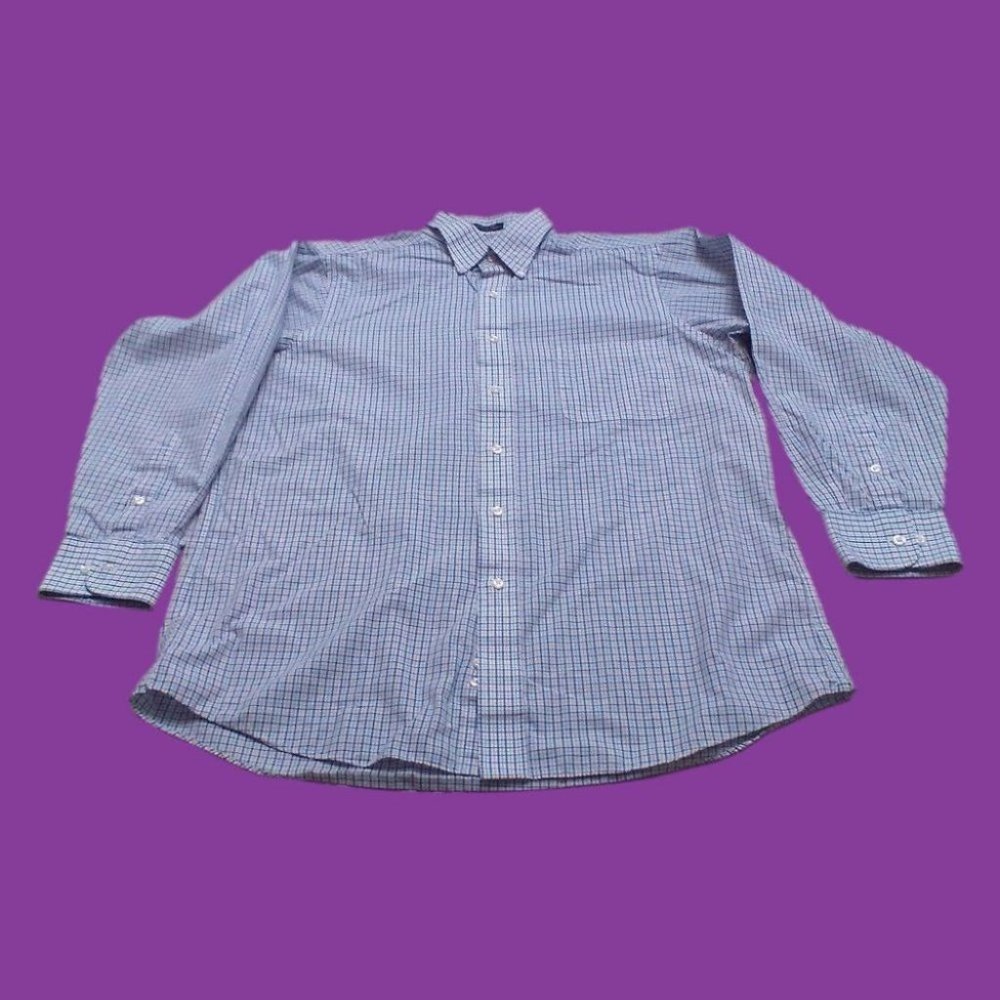 IZOD Junior Boy's Shirt Casual Long Sleeve Cuff 32/33, Button Down Plaid 16 Lg